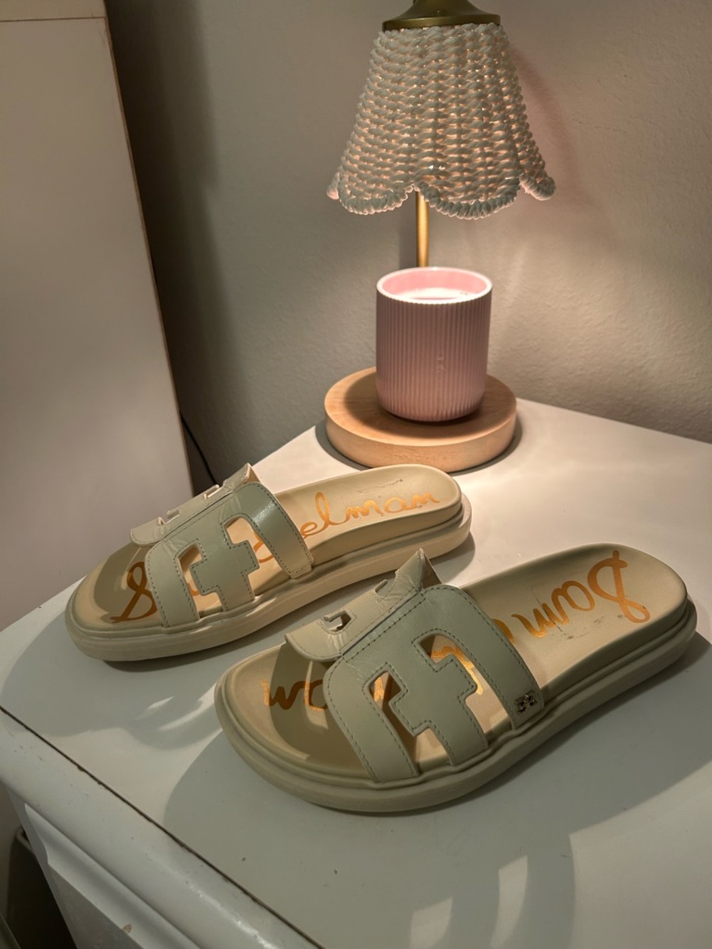 Sam Edelman Cream Slide Sandals for Women